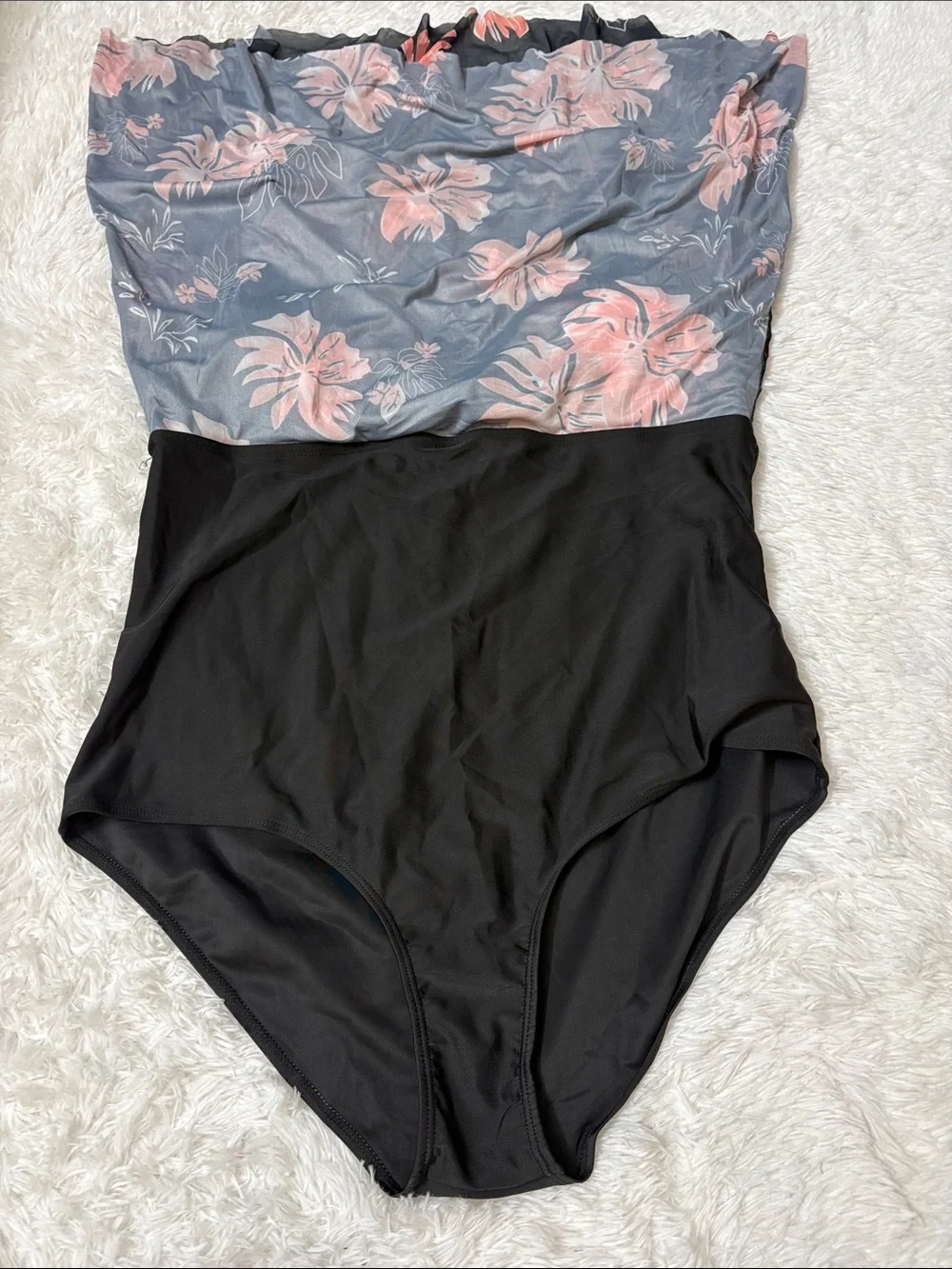 NEW Zando Floral One Piece Swim Dress Mesh Size XXL